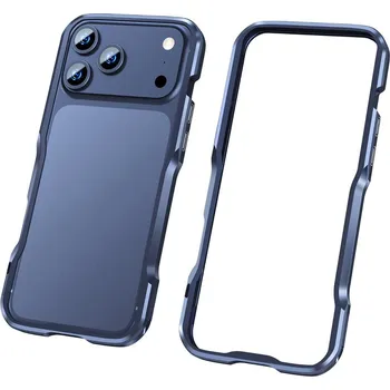 Telefonní příslušenství Kryt LUPHIE pro iPhone 17 Pro - kovový rámeček - tmavě modrý
