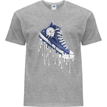 Pánské tričko panske_levne_tricko_potisk_modra_teniska Barva: Grey melange - šedá směs, velikost: S