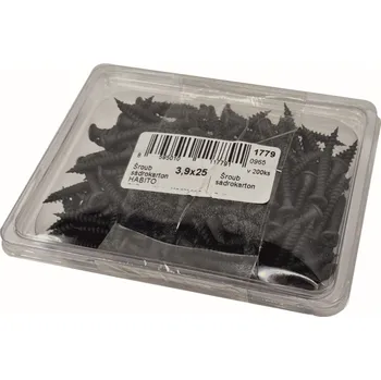 Šroub Šroub do sádrokartonu, ø 3,9 × 25 mm, drážka: PH2, 200 ks&nbsp;1779