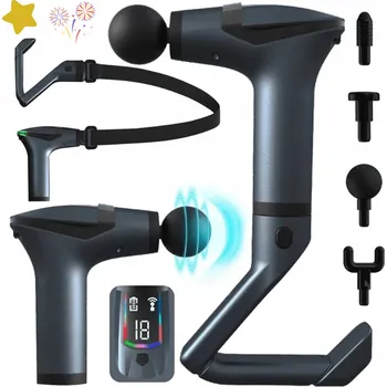 Masážní přístroj LCD MASÁŽNÍ PISTOLE MASSAGE GUN MASÁŽNÍ PŘÍSTROJ NA ZÁDA, CHODIDLA A TĚLO USB