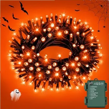 Stojací lampa Halloweenské řetězové světelné řetězy na baterie s časovačem, 8 režimů, vodotěsné, vnitřní/venkovní