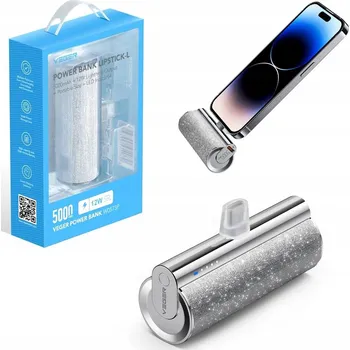 Powerbanka VEGER powerbanka 5000 mAh s vestavěným konektorem Typ C PD QC3.0 2,4A 12W PlugO