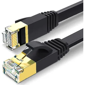 Síťový kabel Plochý LAN Ethernet kabel 2x RJ45 CAT7 do 600 MHz / 10 Gbps, 3 m