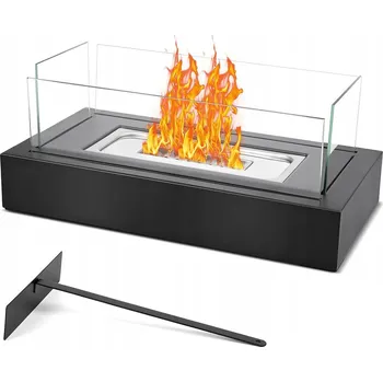 Obraz BIOKRB STOLNÍ OBDÉLNÍKOVÝ 35X18 CM tvrzené sklo NA BIOETANOL ČERNÝ