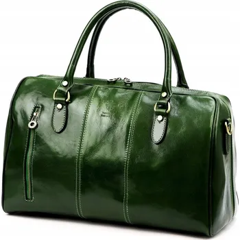 Gregorio kožená cestovní taška elegantní přes rameno crossbody zelená