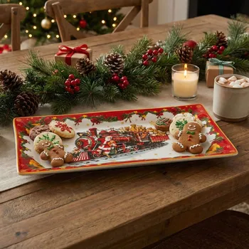Obdélníkový sváteční tác SANTA EXPRESS