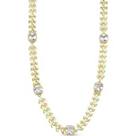 Řetízek jemný list se zirkony 2587