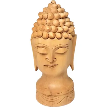 Buddha hlava, ruční výroba 12 cm dřevo