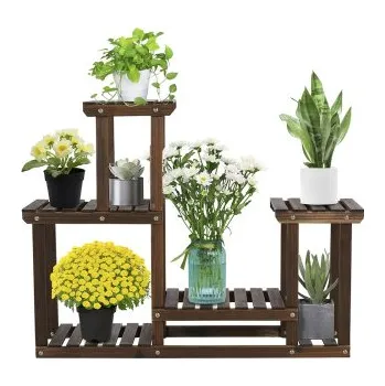 Stojan na květiny Dřevěný stojan na rostliny 411260, 95 x 25 x 73 cm - A YAHEETECH