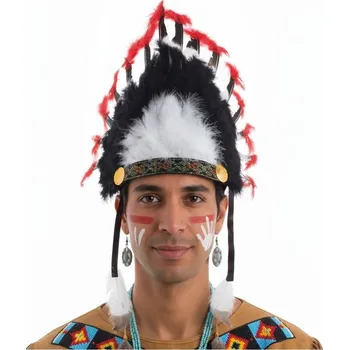 Karnevalový doplněk Indiánská čelenka náčelník
