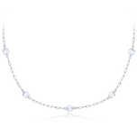 MINET Elegantní náhrdelník z bílého zlata kulička Au 585/1000 1,70g JMG0342WSN48