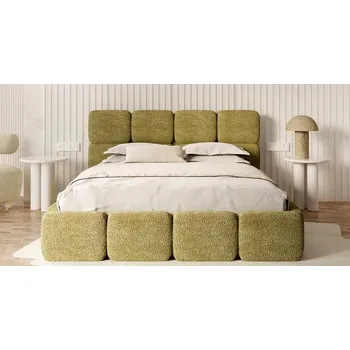 Postel Čalouněná postel DELICATO 160x200 cm Zelená Cleo s úložným prostorem kovový rošt
