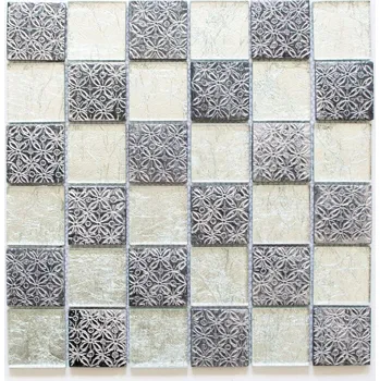 Mozaika WzorcowniaStudio 30 x 30 cm, odstíny šedé a stříbrné
