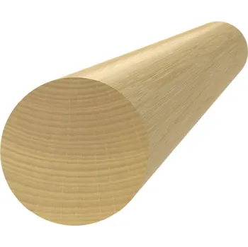 dřevěný profil kulatý EDD-S, broušený dub bez nátěru, délka 300 cm - profil na madlo ø 42 mm, délka 1000 - 3000 mm