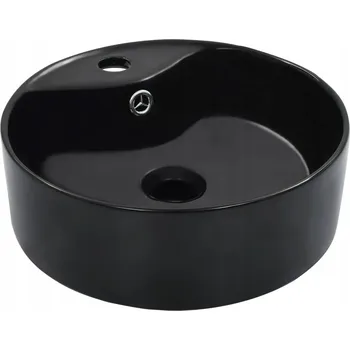 Keramické umyvadlo na desku, černé, 36 x 13 cm