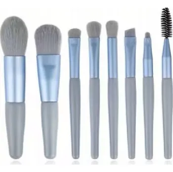 Kosmetický štětec Cestovní Mini Sada Štětců na Make-up s Pouzdrem Pouzdro Modrá 8 ks