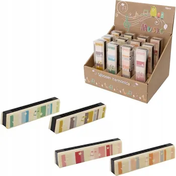 Dřevěná hračka Dřevěná HARMONIKA Hudební Hračka pro Děti od 4 Let HUDBA