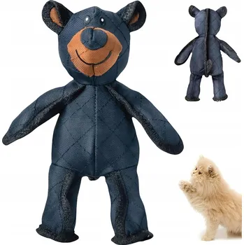 Hračka pro psa Hračka pro psy Plyšový medvídek s pískátkem 30 cm, kousátko plyšák přetahovadlo, silná