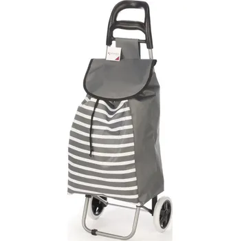 Nákupní taška SKLÁDACÍ NÁKUPNÍ VOZÍK POLYESTER 33L ROZMĚRY 37X21X88CM ŠEDÝ