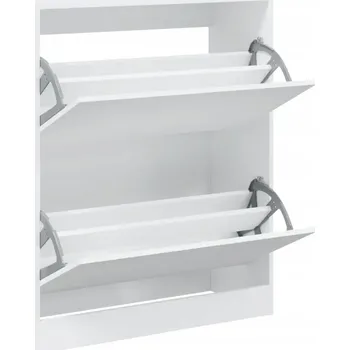 Botník Bílá botník 80 x 34 x 96,5 cm s dvouúrovňovými zásuvkami