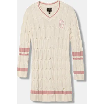 Dámské oblečení Dětské šaty s příměsí vlny Guess J5BK18.Z37L1.9BYA béžová 01X, vel. 167