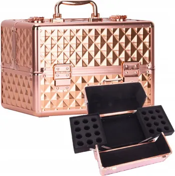 Kosmetický kufr Kosmetický kufřík M na laky Růžové Zlato 3D
