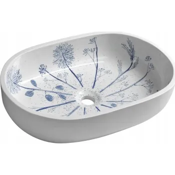 Umyvadlo na desku oválné Sapho Priori 60 cm vícebarevné