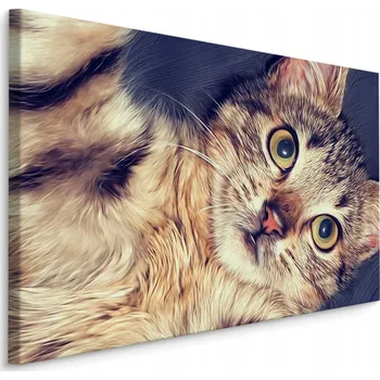 Obraz Malý Canvas Obraz KOTĚ Portrét 3D Selfie 40x30 cm