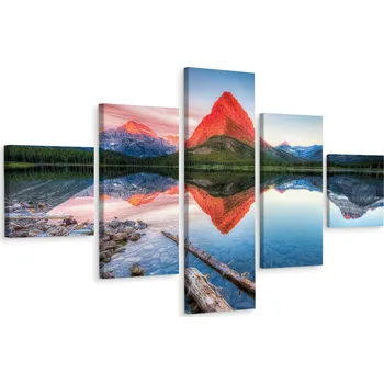 Obraz Vícedílný obraz KRAJINA Horská Jezero 3D 200x120