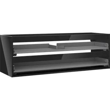 Koupelnový nábytek Mexen Box-A korpus skříňky pod umyvadlo 140 cm, 2 zásuvky, černý lesk - 91AX0-1400-470-2-70 Korpusy skříněk