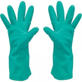 ochranný štít Rukavice nitrilové Grebe Green, máčené, velikost L/9, zelené
