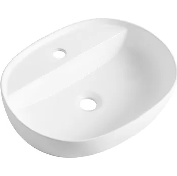 Umyvadlo CERANO - Umyvadlo keramické Ramona - na desku - bílá lesklá - 50x39 cm