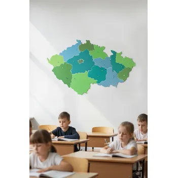 Barevná mapa ČR nástěnka