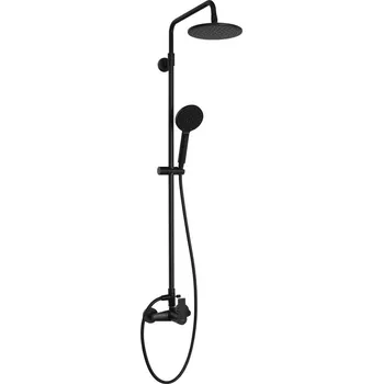 Sprchový set Sapho Pax sprchový sloup s pákovou baterií nástěnnou 150 mm s příslušenstvím černá XA139/15