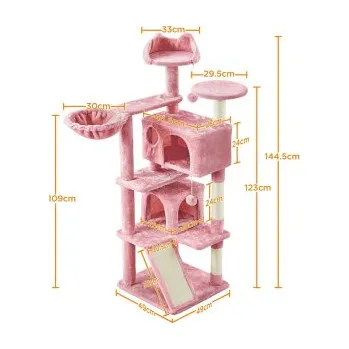 Škrabadlo pro kočky 592956 pink, růžové, 146 cm - A YAHEETECH