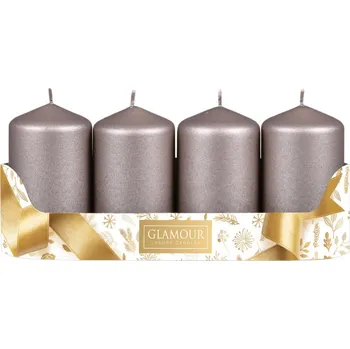 Svíčka adventní PEGAS STRUKTUR škrábaná d5x9cm 4ks