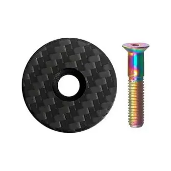 Horské kolo Krytka hlavovky z uhlíkového vlákna matná - Duhový šroub