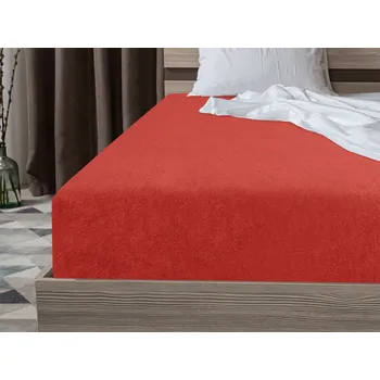 Bytový textil Froté prostěradlo EXCLUSIVE červené 140x200 cm