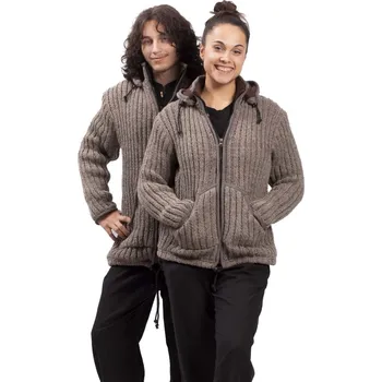 Pletená bunda PAHARI hnědá M