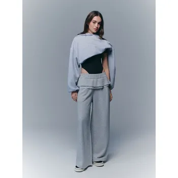 Dámské oblečení Kalhoty s&nbsp;širokými nohavicemi - M - House - světle šedá - 738JL-09M