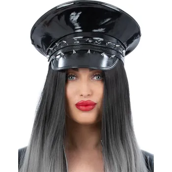 Karnevalový doplněk SmiffysČerná čepice s ostny – bondage styl