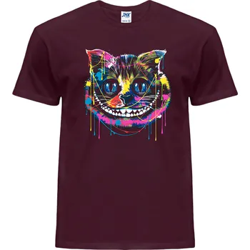 Pánské tričko levne-bavlnene-tricko-potisk-kocka-skliba Barva: Burgundy - vínová, velikost: S