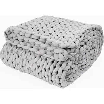 deka Pletená vlněná deka 150cm x 100cm - Světle šedá