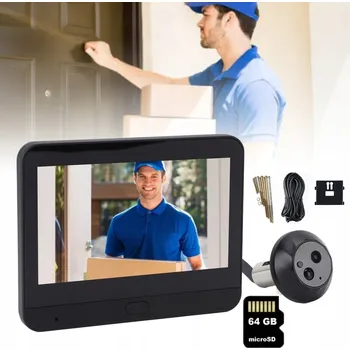 Zabezpečení domácnosti Chytrý dveřní kukátko s kamerou a 4.3" displejem, PIR, WiFi, TUYA