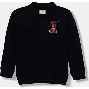 Dětská móda Dětské bavlněné tričko s dlouhým rukávem Guess N5YP00.KADZ4.9BYA námořnická modř 59X, vel. 105-112