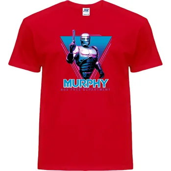 Pánské tričko panske_levne_tricko_potisk_murphy_robocop Barva: Red - červená, velikost: XL