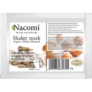 Pleťová maska Nacomi Shaker Mask alginátová maska s arganem a jílem ghassoul 25 g