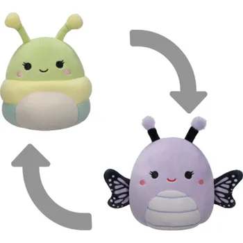 Hračka SQUISHMALLOWS 2v1 housenka Rutabaga a motýl Bibiana, 13 cm