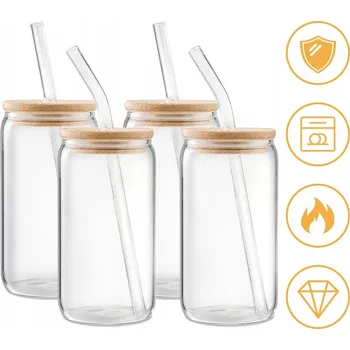 Sklenice ZREE 4 ks sklenice na nápoje 500 ml na kávu latte, čaj, jednoduchý design