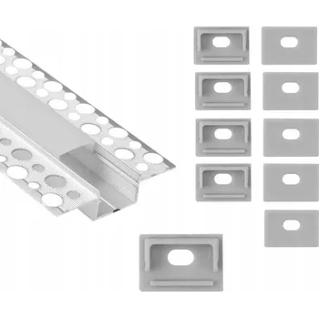 LED osvětlení Záslepka pro LED podhledový profil GPS01 GPS02 s otvorem Šedá 10 kusů